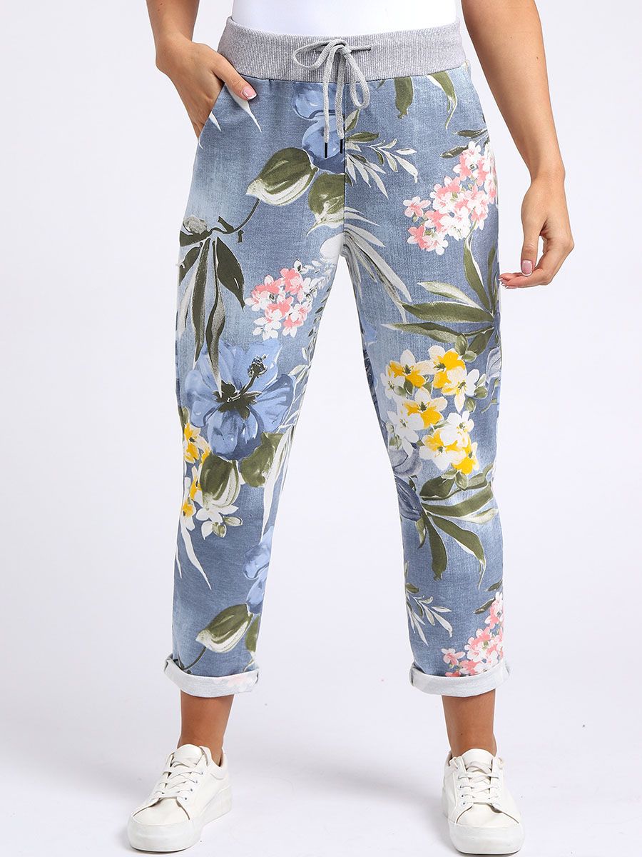 Italian floral joggers outlet