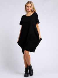 Eleonora - MADE IN ITALY Dress One Size (12-18) Black NZ LUMA