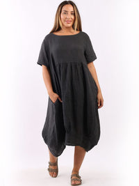 Telisina - MADE IN ITALY Dress One Size (12-18) Charcoal NZ LUMA