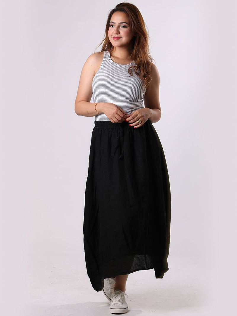 Donna - MADE IN ITALY Skirt One Size (10-16) Black NZ LUMA