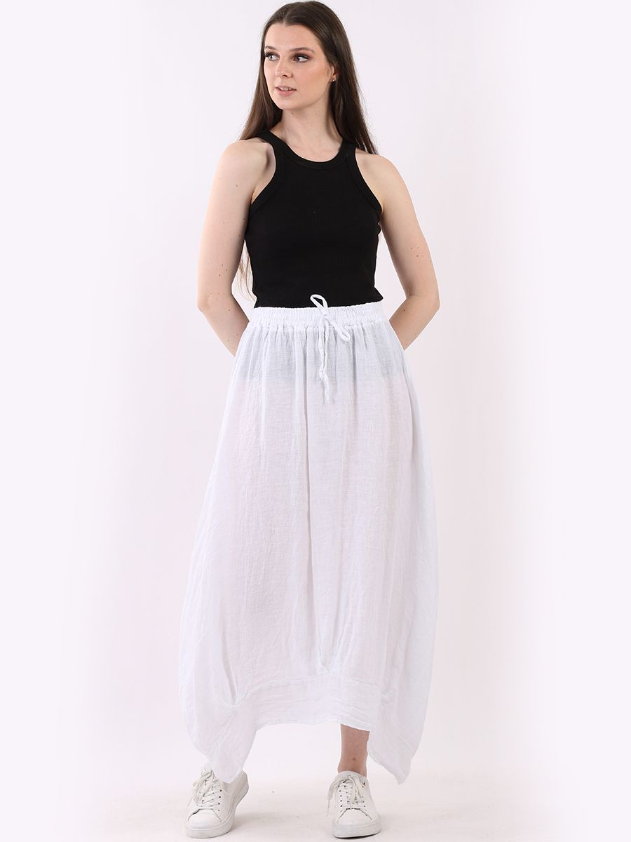 Donna - MADE IN ITALY Skirt One Size (10-16) White NZ LUMA