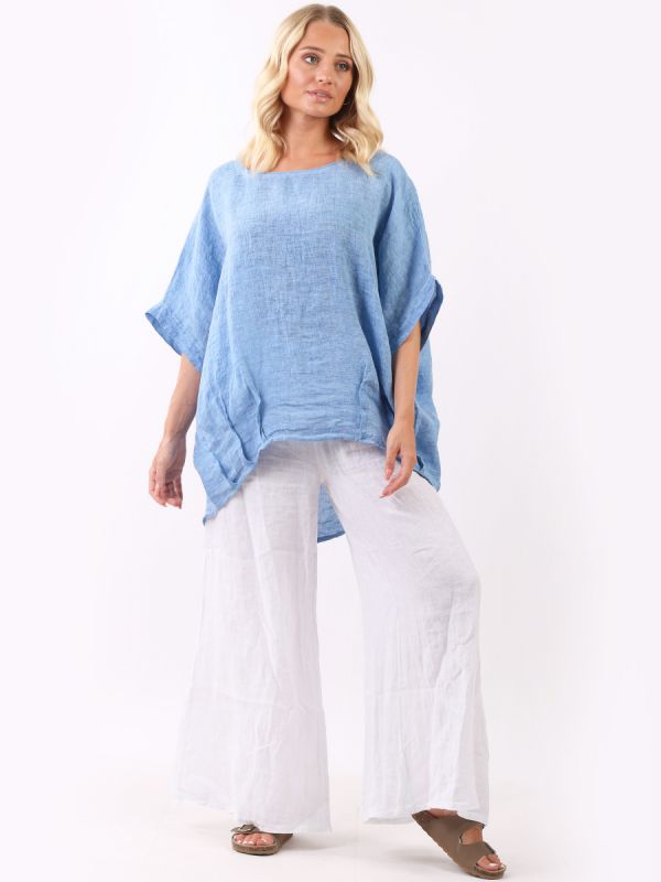 Roberta - MADE IN ITALY Top One Size (10-18) Denim NZ LUMA